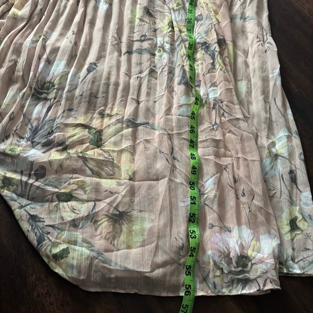 H&M Blush Pink Floral Pleated Maxi Dress size 10 euc - Picture 10 of 10